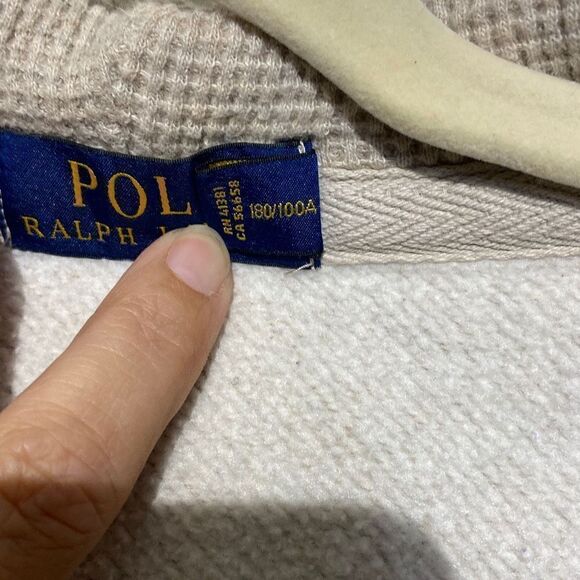 Vintage Polo Ralph Lauren Sweater Zipper Sweater Hooded Large Ralph Lauren Sweat - Picture 8 of 9